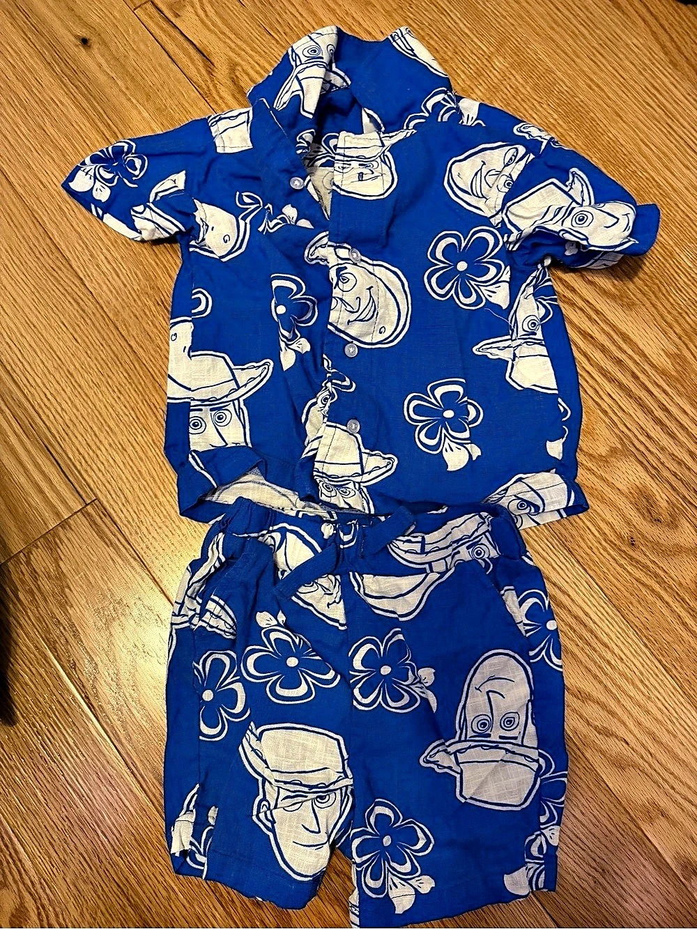 Disney Toy Story Cotton Gauze Button Down Shirt and Shorts Set Shirt & Shorts
